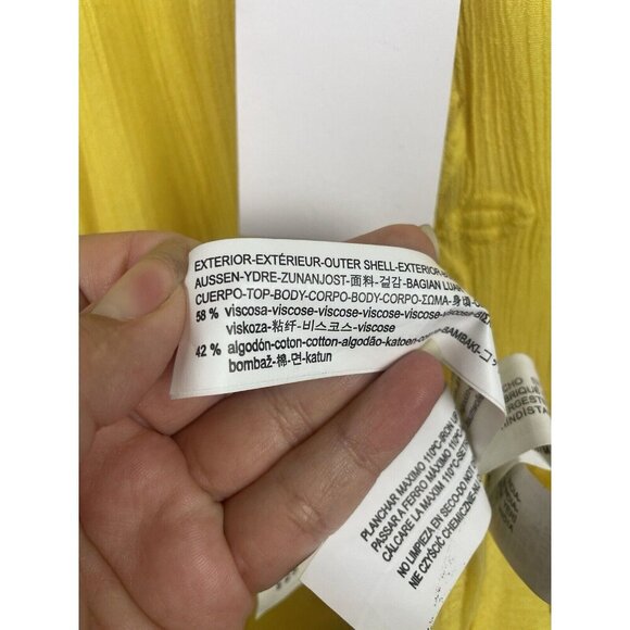 Zara Yellow Gauze Sleeveless Floral Embroidered Mini Tunic Dress Size M - Picture 7 of 8